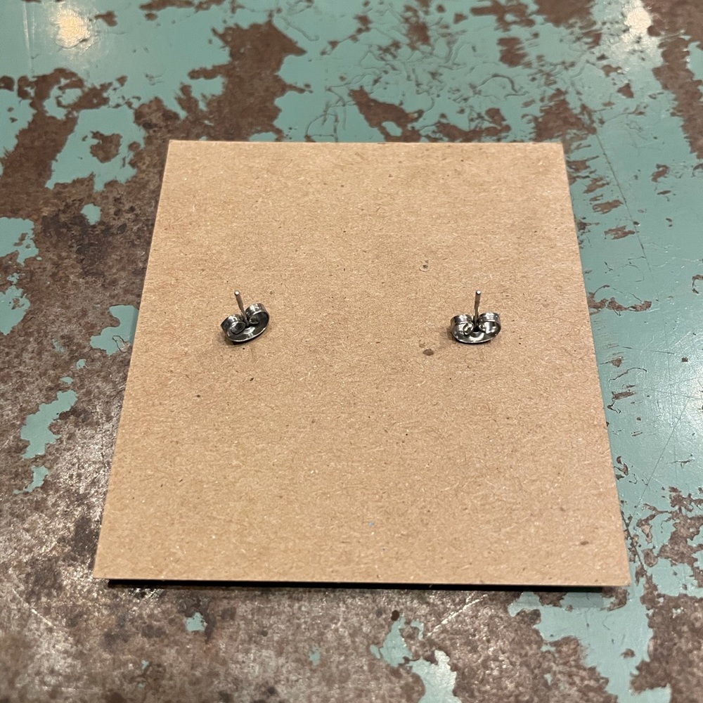 Handmade Button Earrings - 1/2” - Picture 2 of 2